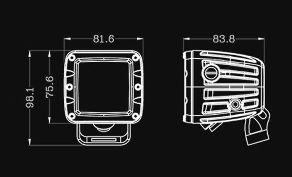 3" Square LED - 40W - Flood Diffusion