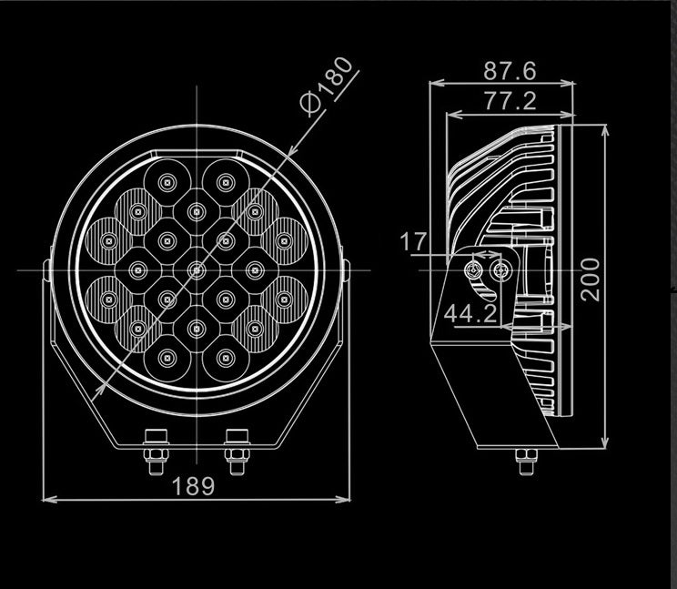 7" Round Driving Light Dark Theme - 2 Light Kit - 48W - SAE Approved