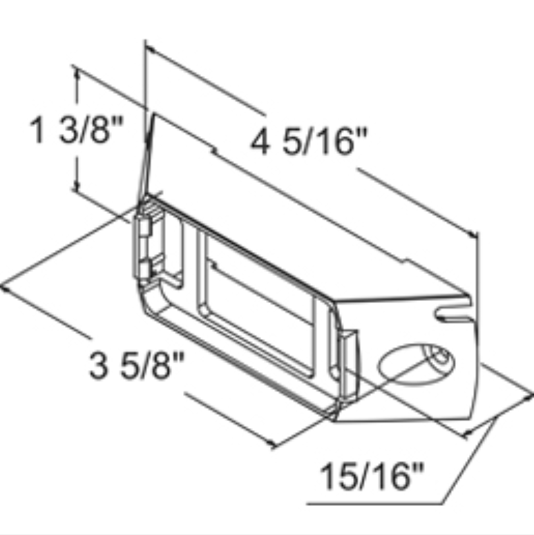 2.5" Rectangular Grey Mounting Bracket