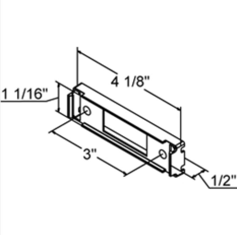 3.875" Rectangular Grey Mounting Bracket