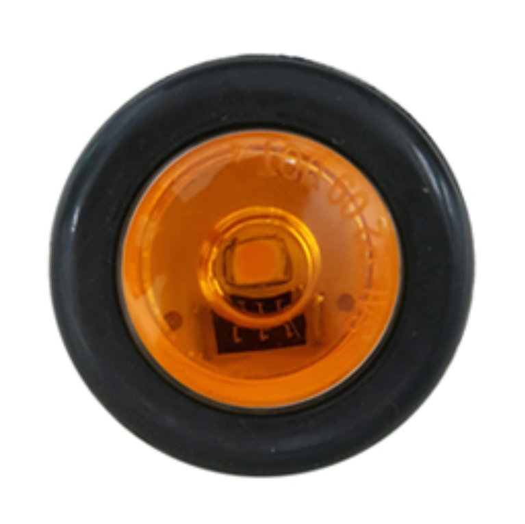 3/4" Amber Round Mini Sealed Light with Grommet and Wiring