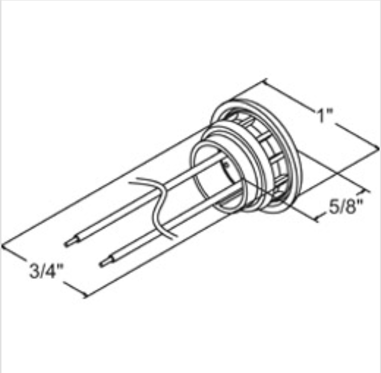 3/4" Red Round Mini Sealed Light with Grommet and Wiring