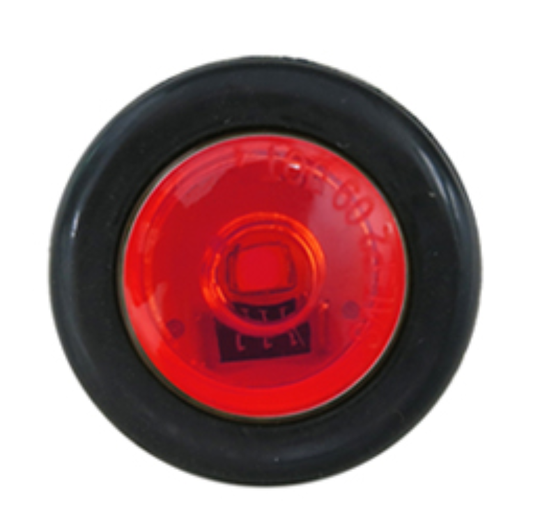 3/4" Red Round Mini Sealed Light with Grommet and Wiring