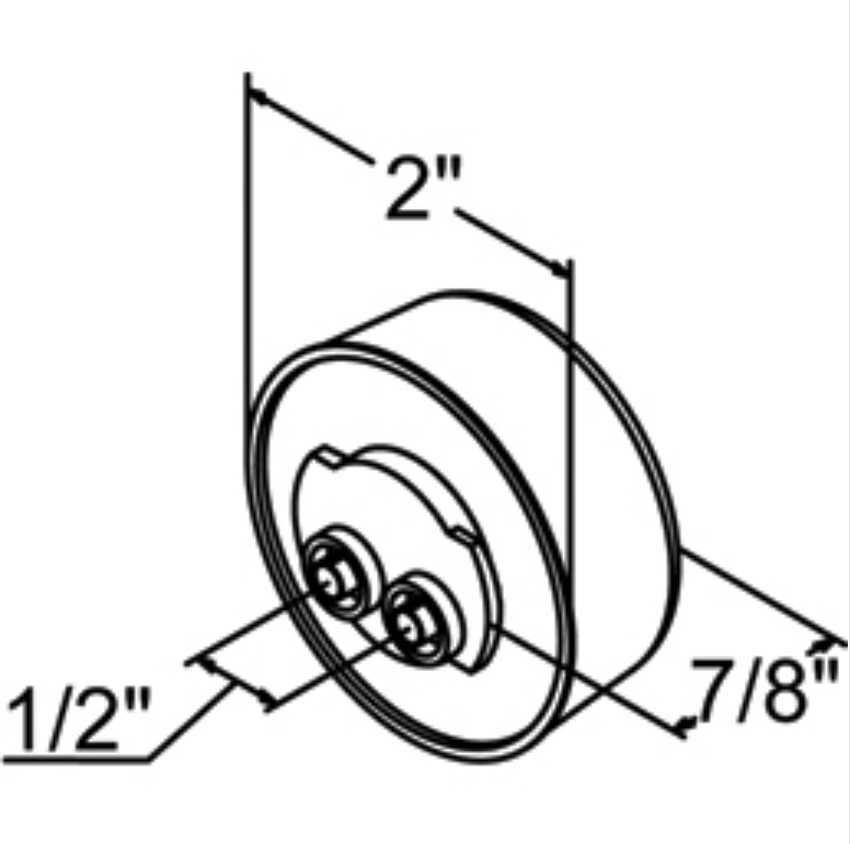 2" Red Round Sealed Light - 4 LED