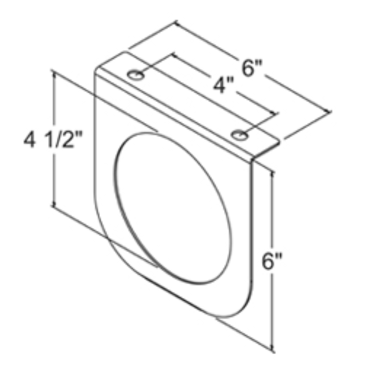 4" Round Black Coated Steel Bracket