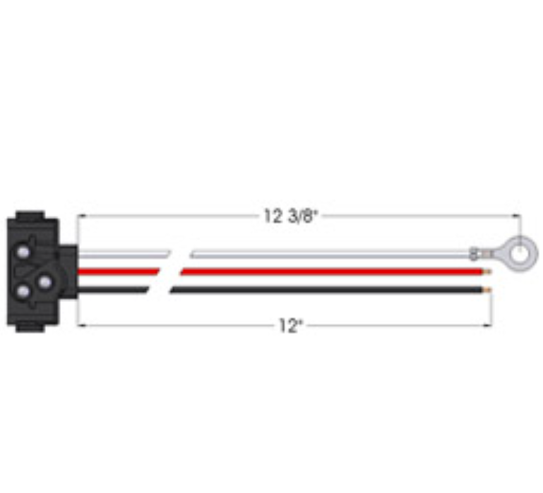 12" 3 Wire Plug Right Angle