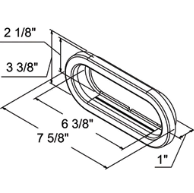 6" Oval Rubber Grommet with Relief