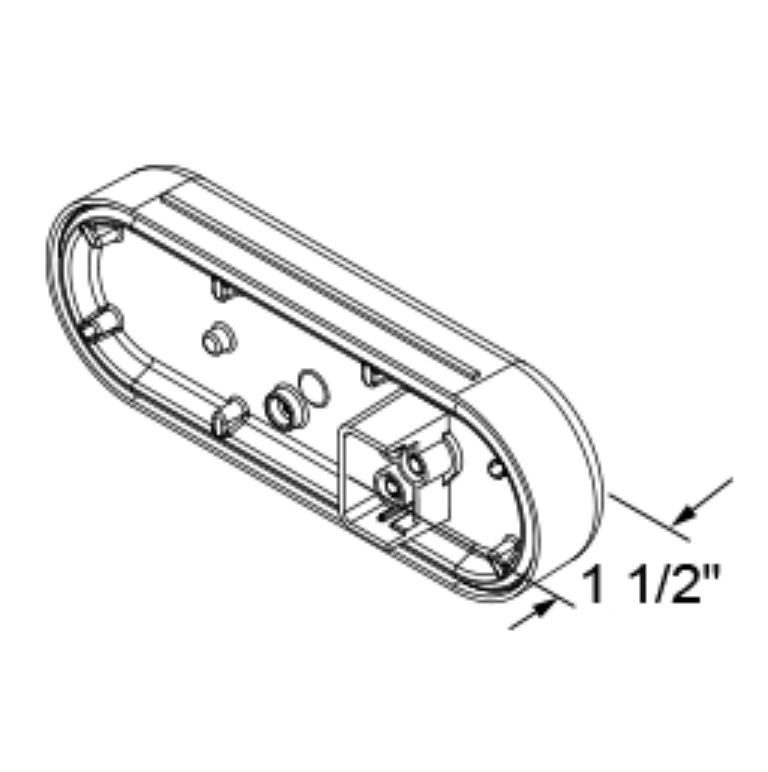 6" Clear Oval Sealed Back-up Light - 24 LED